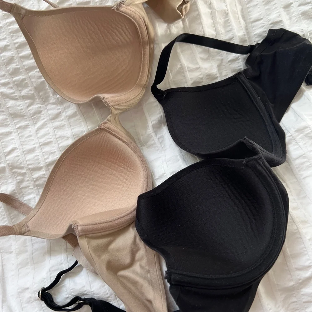 Aerie Sunnie Full Coverage Lightly Lined Bra Black and Tan Set - Picture 4 of 4